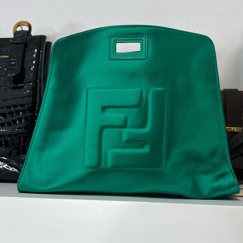 FENDI Green defender - Satin and leather details (COVER ONLY/BAG NOT INCLUDED)
